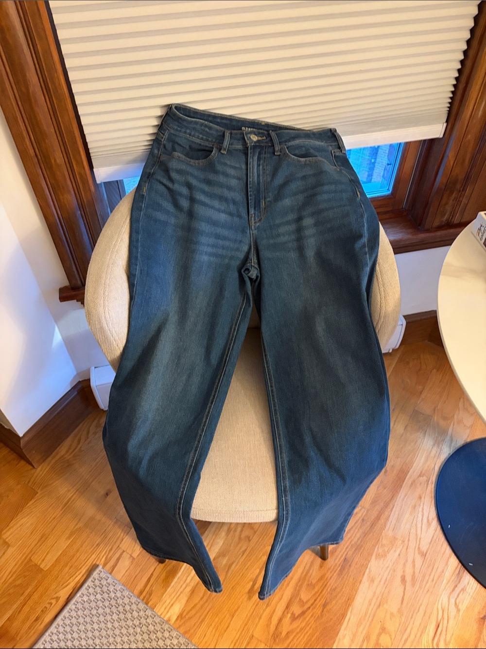 Old Navy High Rise Wide Leg Jeans in Dark Blue Wash